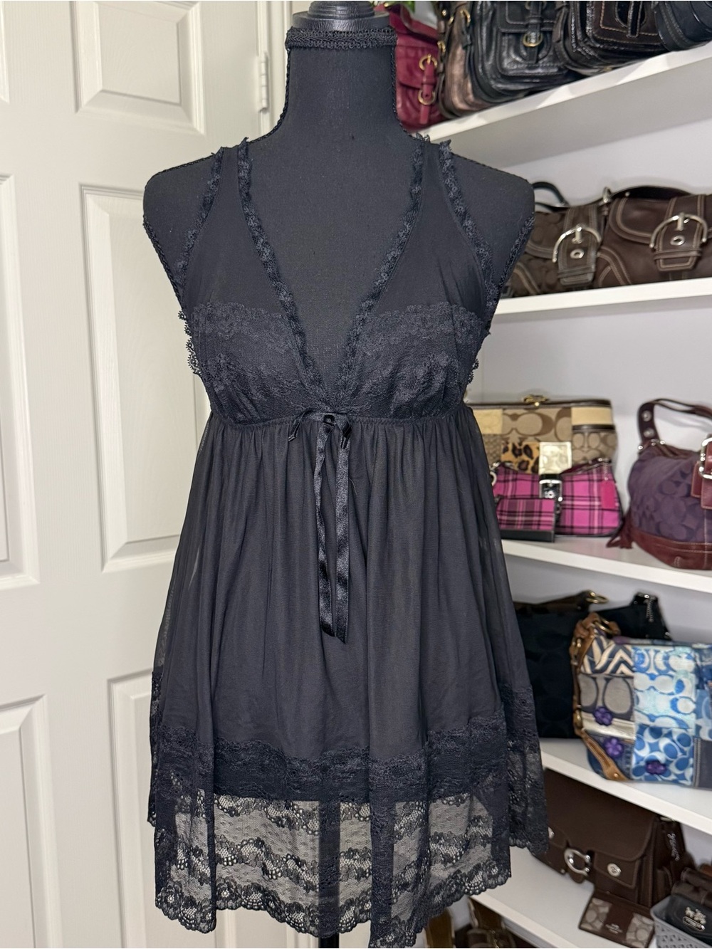 Victoria's Secret Black Sheer Lingerie Top
